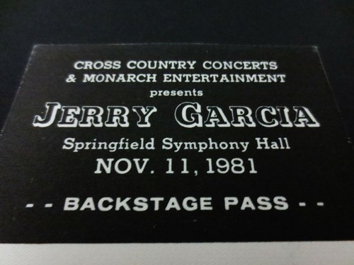 Jerry Garcia Backstage Pass Massachusetts Springfield 11/11/1981 Grateful Dead - Imagen 9 de 12