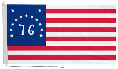 USA 13 Stars Battle of Bennington Flagge mit Seil und Knebel - Handarbeit in UK