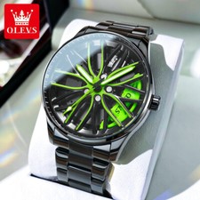 Reloj de Lujo OLEVS Rueda Hombre Impermeable Giratorio Llanta Deportiva Coche Reloj Hombre Alto