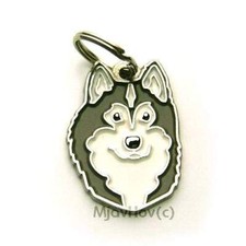 Dog name ID Tag, Alaskan malamute, Personalized, Engraved, Handmade, Charm