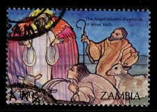 ZAMBIA QEII SG711, 1992 100k angels & shepherds, FINE USED.