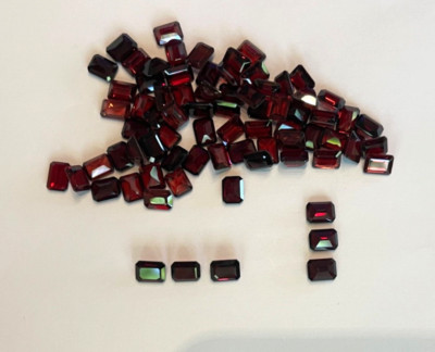 LOT OF THREE (3) PIECES OF GENUINE FACETED 8X6 OCTAGON GARNETS BELOW WHOLESALE