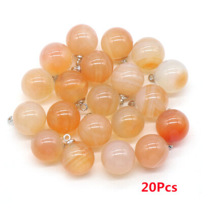 20Pcs 12mm Natural Red Agate Round Ball for Necklace Reiki Healing Pendant HT412