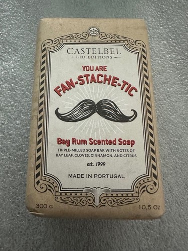 Mens Grooming Castelbel Bay Rum Scented Bar Soap 10.58 oz You Are Fan Stache Ti - 第 1/1 張圖片
