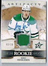 2019-20 ARTIFACTS YEAR ONE ROOKIE SWEATERS MIRO HEISKANEN ROOKIE AUTO JERSEY 1