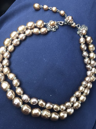1950 Miriam Haskell Gray Baroque Pearl 
