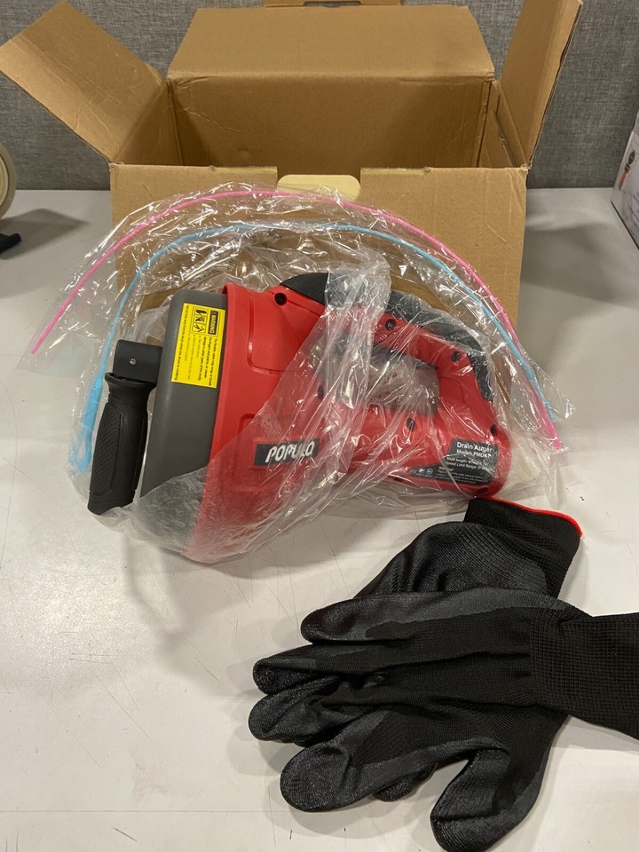 POPULO 20V Cordless Electric Drain Auger,25Ft Plumbing Snake Drain Clog