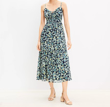 LOFT NEW with TAG Women's Ikat Buttercup Clip Keyhole Strappy Midi Dress - 6