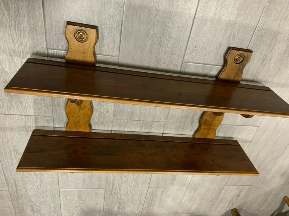 **SUPER RARE**Ethan Allen Country French Accessory Wall Shelf Unit - Fruitwood!! - Image 2 of 4