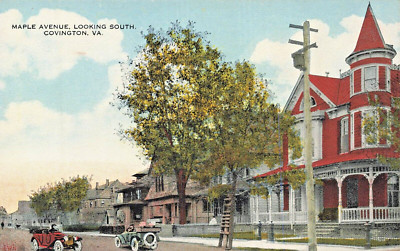 Covington Virginia VA~Maple Avenue Nach Süden~Antike Postkarte