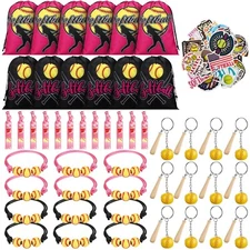 Jenaai 148 Pcs Softball Party Favors Include Softball Drawstring Bags Softbal...
