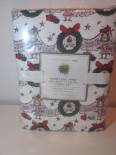 Pottery Barn Teen Grinch Cindy-Lou Christmas Wreath FLANNEL QUEEN Sheet NWT NIP