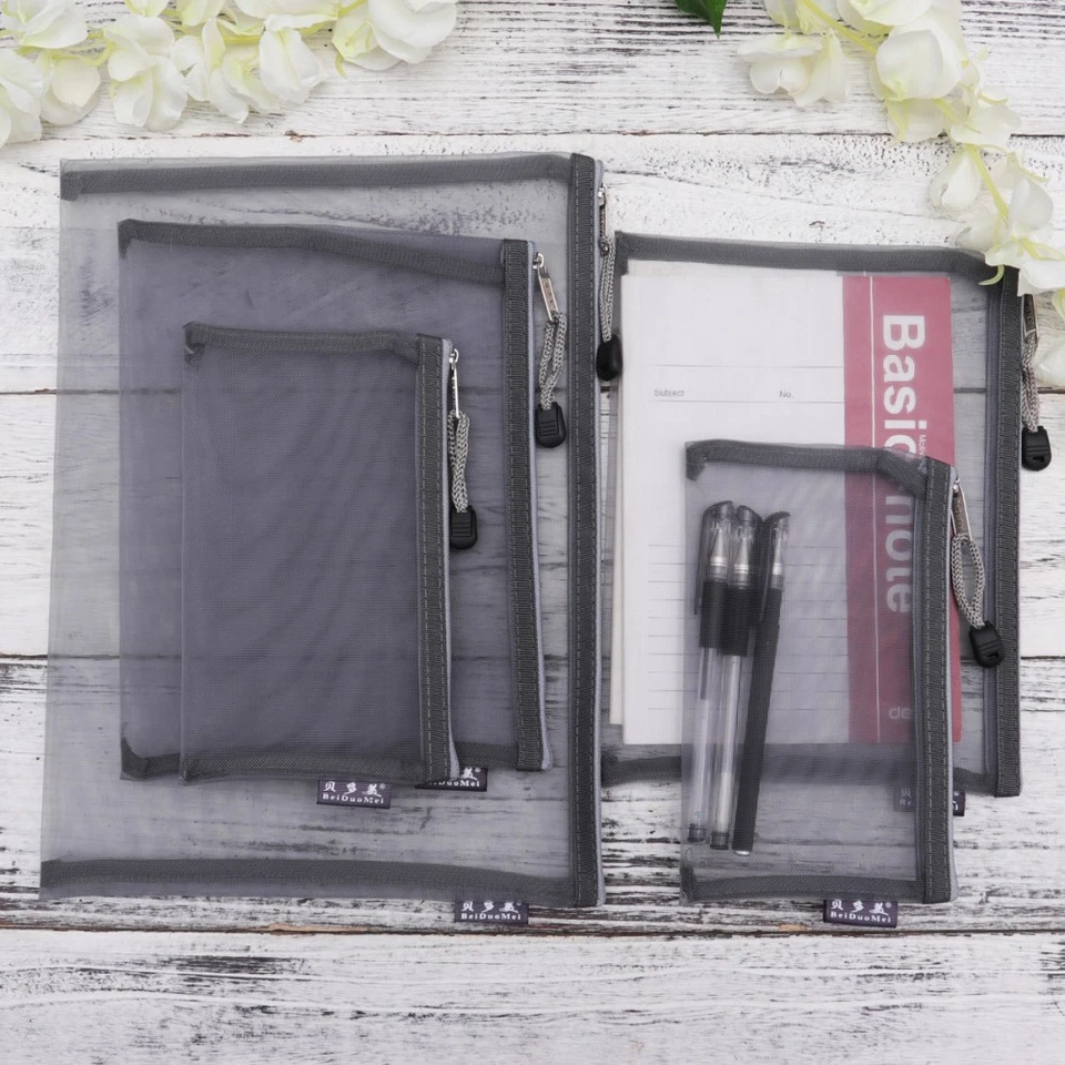 5pcs graues bewegliches Büro-Briefpapier-Beutel-Ineinander greifen-mit