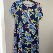 Harlow & Rose Women's Petite Sz PL short sleeve floral trapeze Swing dress. NWT