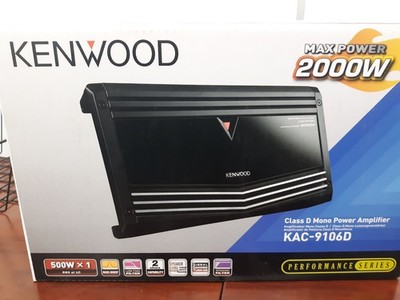 KAC9106D - Kenwood Class D Mono Power Amplifier, 500 watts x 1 @ 4 ohms, 1000 mx