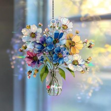 Personalized Floral Suncatcher Custom Acrylic Window Hanging Gift for Mom
