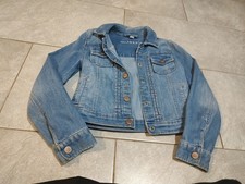 GAP Kids Girls Jean Jacket SIZE M 8-9 Button Medium Wash Denim Distressed