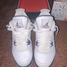 Size 7 Mens Jordan Air Jordan 4 Retro White Midnight Navy 408452-140