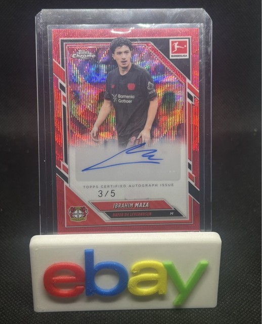 2025-26 Topps Chrome Bundesliga Ibrahim Maza Red Wave Auto /5
