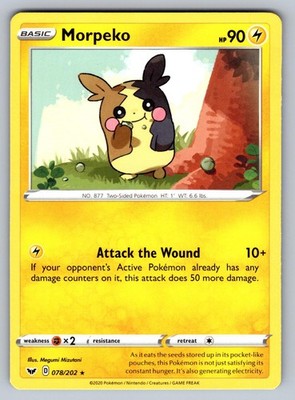 Morpeko 078/202 Rare Sword & Shield Pokemon NM - LP