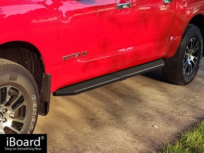 APS Flat Wheel-to-Wheel Black Step Fit 04-24 Nissan Titan Crew Cab 5.6ft Bed