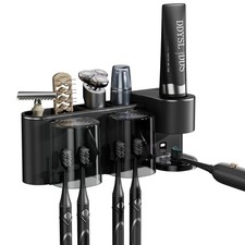 Toothbrush Holder Wall Mounted for Bathroom: Adjustable Black Electric Automa...