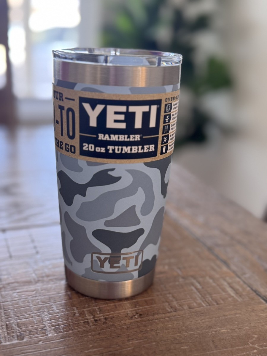 YETI Rambler 20oz. Tumbler With Magslider Lid * BLUE CAMO * NEW | eBay
