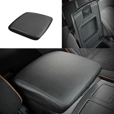 Central Console Armrest Box Cover Black PU Leather For Nissan Armada Y62 17-2024