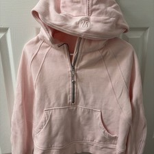 Lululemon Scuba Oversized Funnel Neck Half Zip Sweatshirt Womens M/L light pink