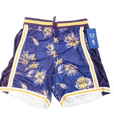 NBA Los Angeles Lakers Mens S Athletic Basketball Shorts Purple Tropical Floral
