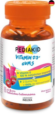 PEDIAKID - Vitamin D3 Gums - Vitamin D3 100% natürlichen Ursprungs - Stärkung d