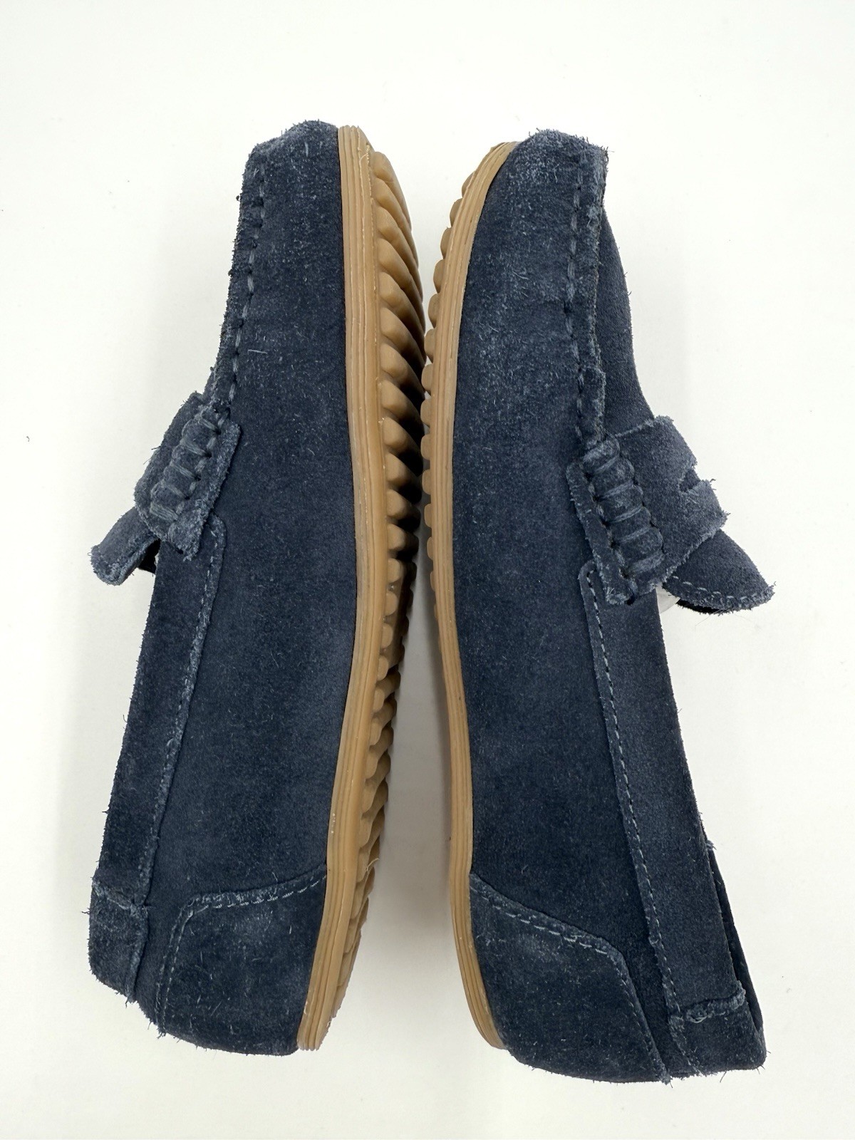 Zara Navy Blue Suede Slip On Loafer Kids Shoes Size 32 * See Size Chart Photo * thumbnail 4