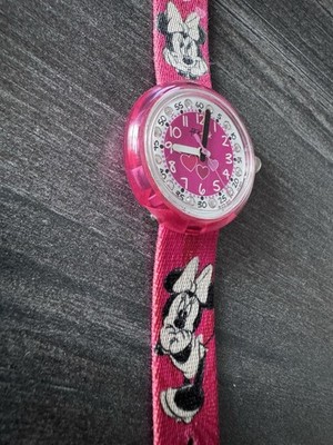 Flik Flak (Swiss made) Disney Minnie Mouse Kinderuhr Weiß-Pink