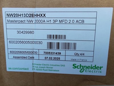 Schneider NW20H13D2EHHXX ACB 2000A H1 3P MLG 2.0E AUSZUG, Made in France