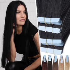 80 Stück Tape in Extensions Remy Echthaar Haarverlängerung Tresse Dick 200g Lang