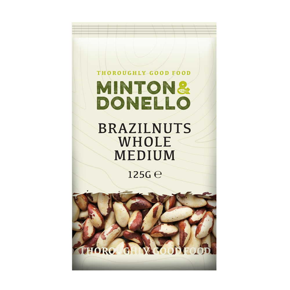 Minton & Donello Medium Whole Brazil Nuts Raw 6 x 125g