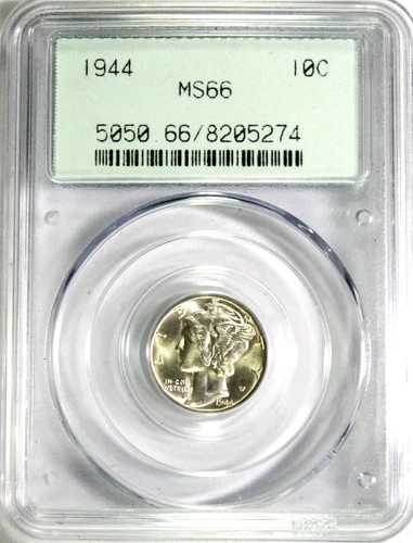 1944 Mercury Dime PCGS MS 66 #GA6-74 "Old Green Holder, OGH"