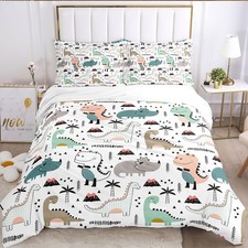 Biancheria da letto per bambini dinosauro 135 x 200 cm, cartone animato animali dinosauro copripiumino, simpatico...