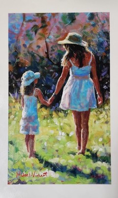 Michael Vincent - Embellished Giclee On Canvas - ''Afternoon Promenade'' - Signed!