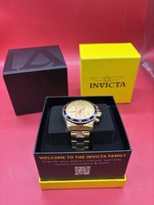 NEW Invicta Men's 45mm PILOT Specialty Chronograph GOLD DIAL Gold Tone SS Watch