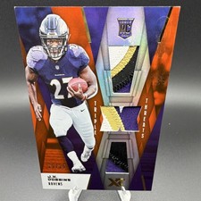 Panini XR Rookie Triple Threats Materials Orange J.K. Dobbins /25 Ravens RTM-JK