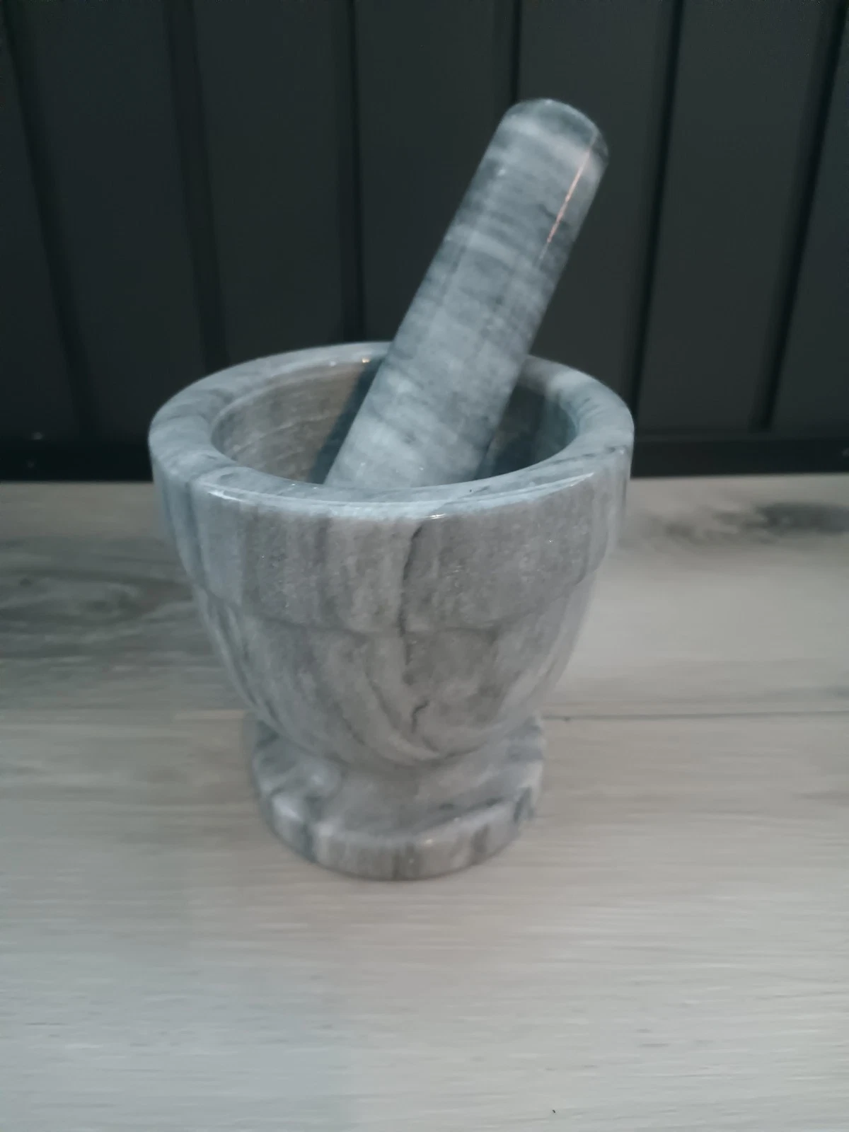 Heavy Grey Marble Mortar & Pestle Set Rustic Apothecary Stone Grinder Large
Opens in a new window or