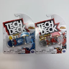 Lot Set 2 Tech Deck World Industries Ultra Rare Blue Red Checkered Finger Boards