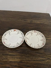Vintage Copeland Spode Wicker Dale Plates Set of 2 England Floral