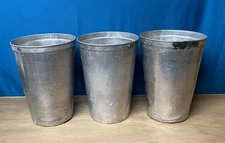 3 USED Aluminum Sap Buckets Maple Syrup Bucket Crafts Decoration