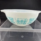 Vintage PYREX Amish Butterprint Turquoise White #443 2 1/2 Qt Cinderella Bowl