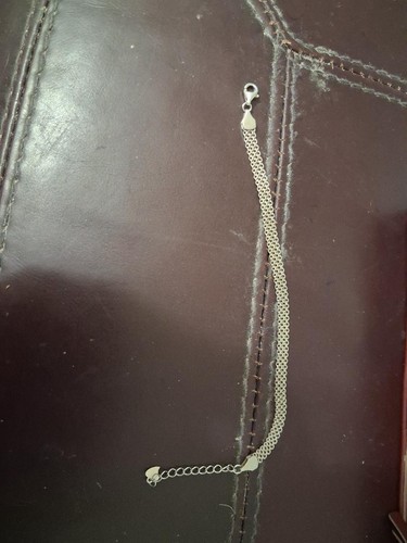 Rare Pandora sterling silver adjustable mesh anklet / bracelet