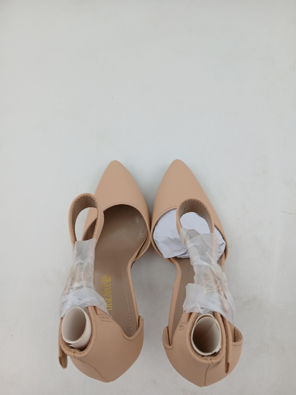 Dream Pairs Shoes Womens Size 8 Nude Pointed Toe Ankle Strap Heels Nubuck Dressy