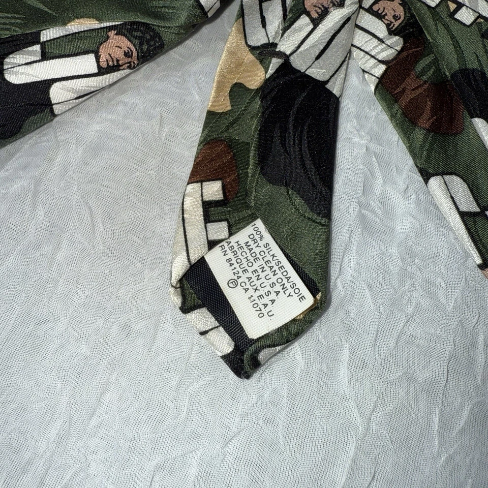 Hasbro G.I. 1996 vintage Corbata cuello Joe patrón camuflaje 100% seda hecha en EE. UU. rara Foto 3 de 4