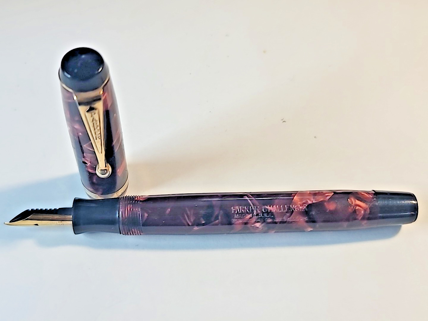 Parker Burgundy Challenger fountain pen 1930s Unrestored Plunger works